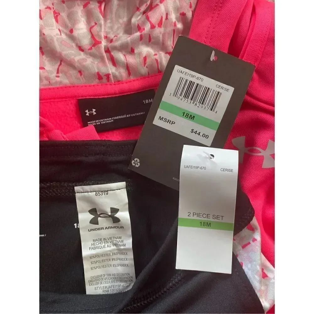 UNDER ARMOUR BABY GIRL 18M Wild Hoodie & Legging Set